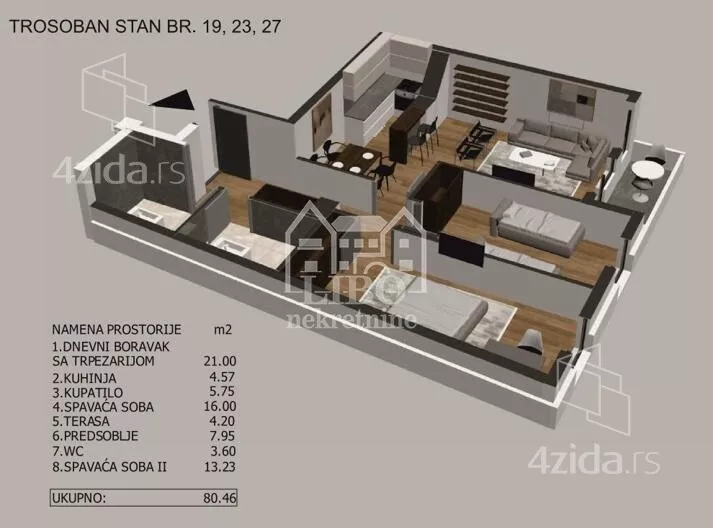 Trosoban stan | 4zida