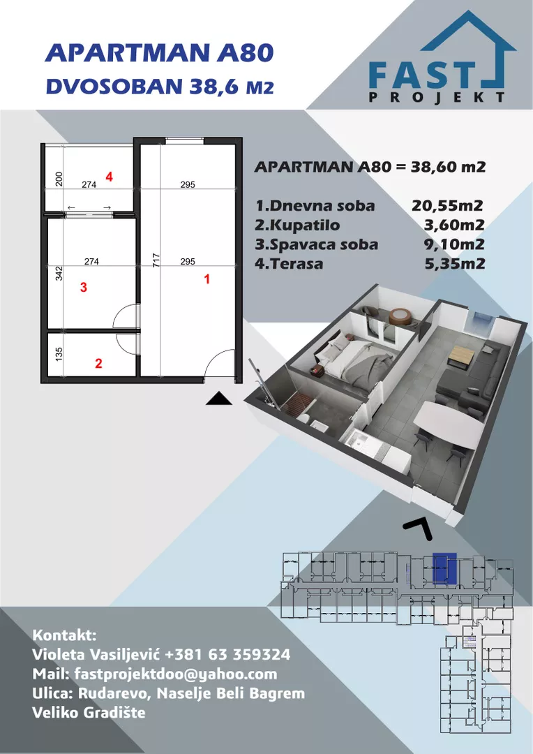 Dvosoban stan | 4zida