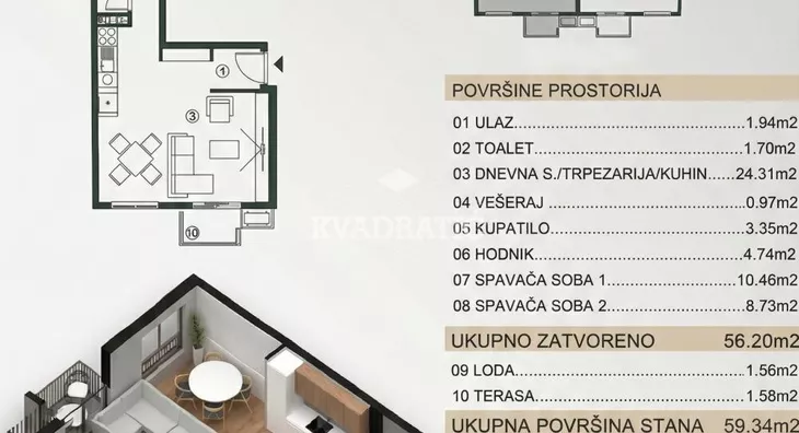 Trosoban stan | 4zida