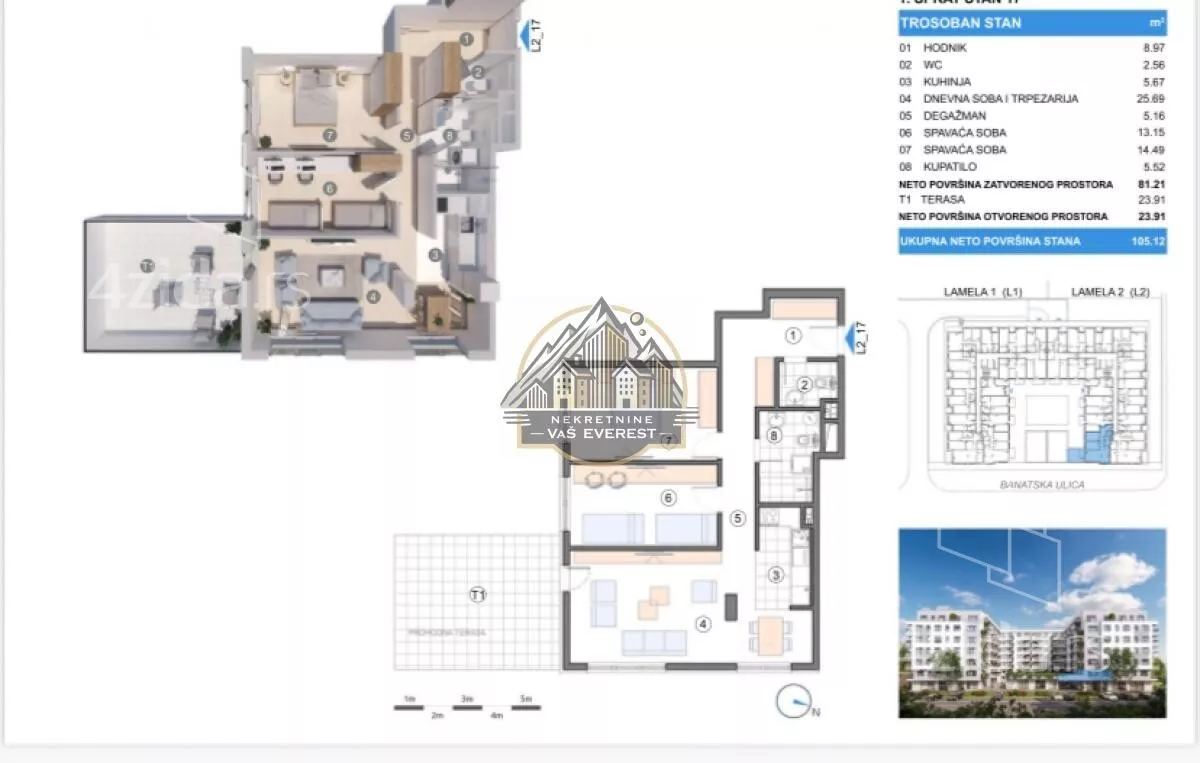 Trosoban stan | 4zida