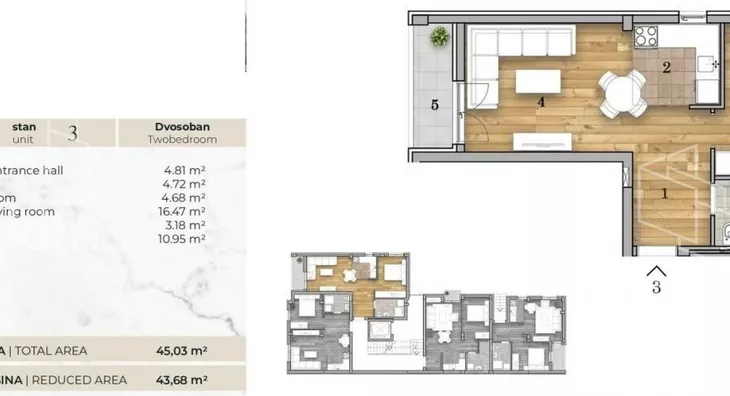 Dvosoban stan | 4zida