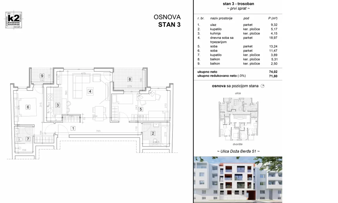 Trosoban stan | 4zida