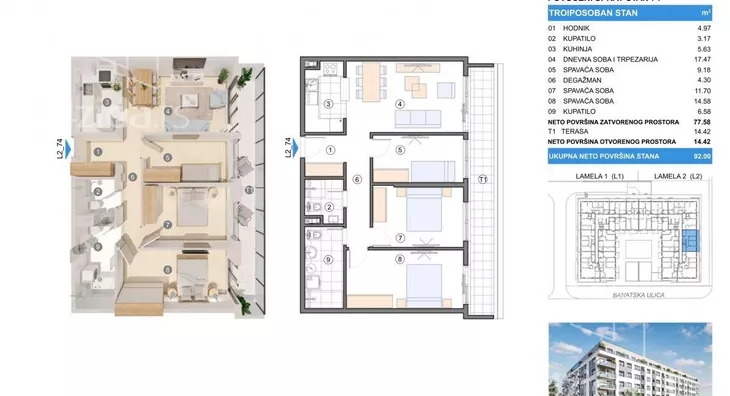 Troiposoban stan | 4zida