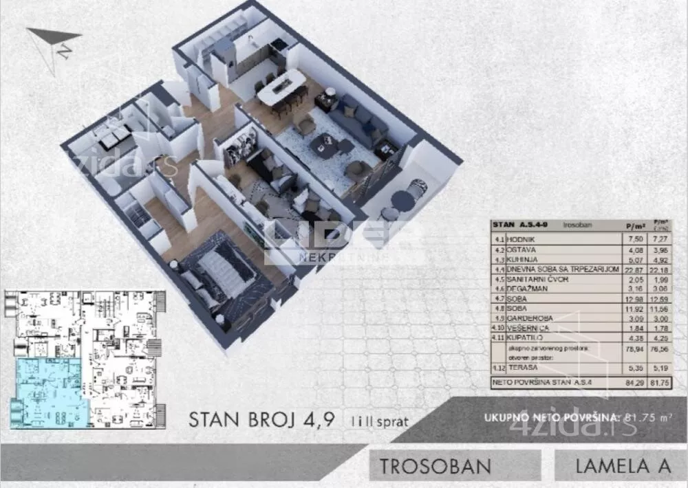 Trosoban stan | 4zida