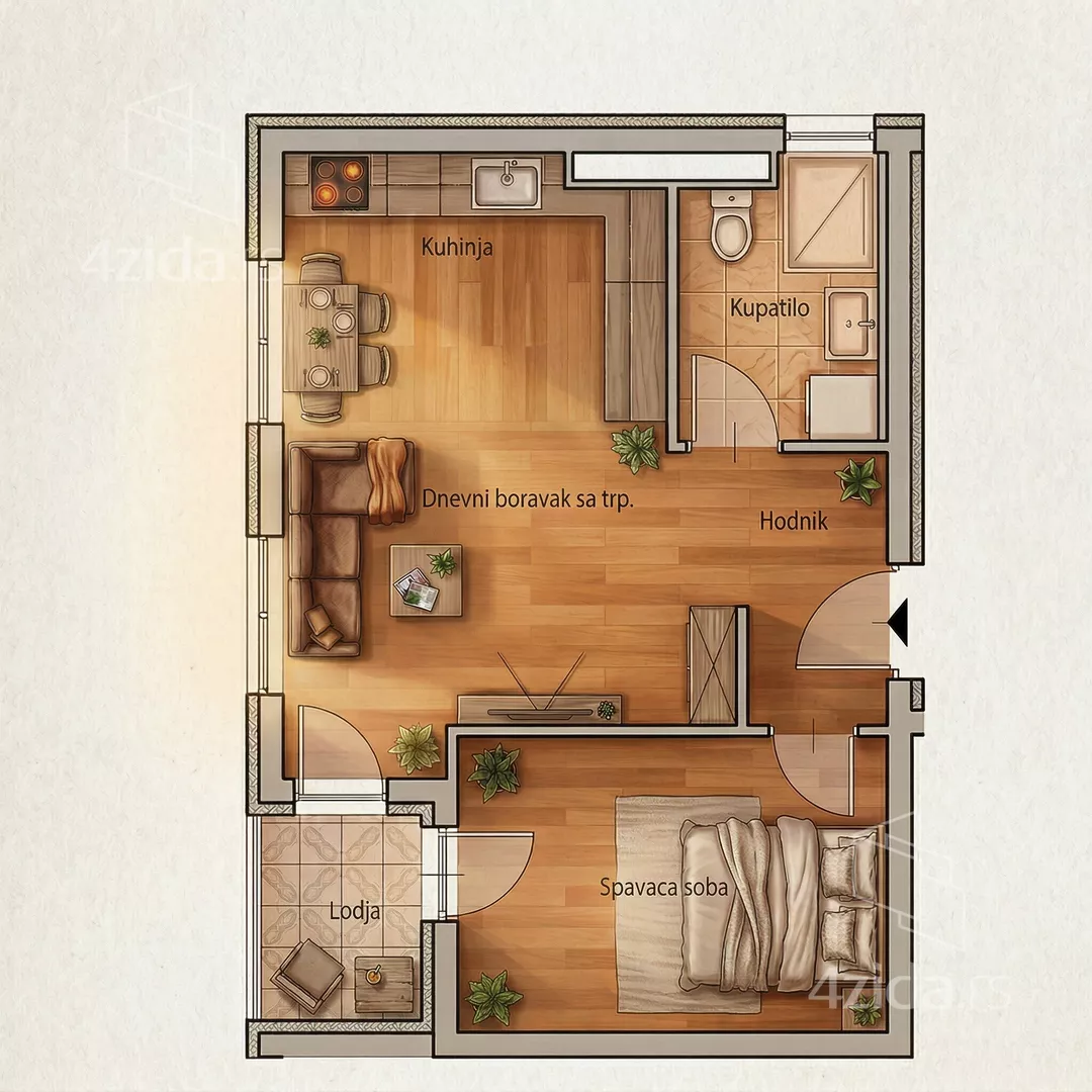 Jednosoban stan | 4zida