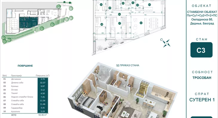 Trosoban stan | 4zida