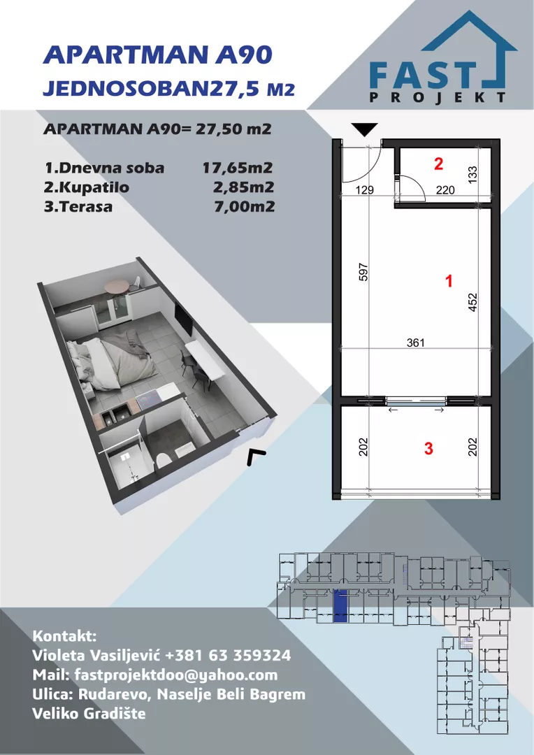 Jednosoban stan | 4zida