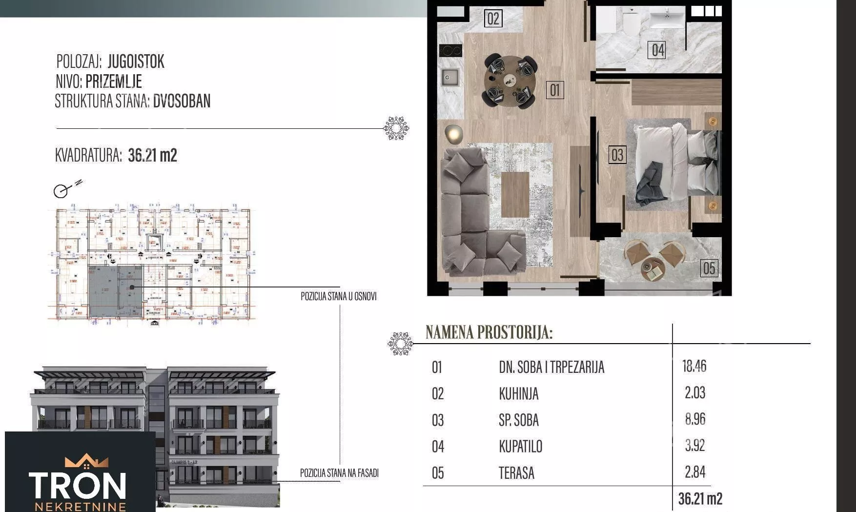 Jednosoban stan | 4zida