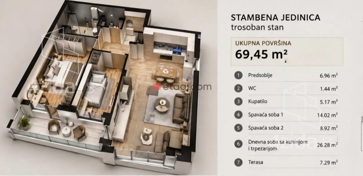Trosoban stan | 4zida