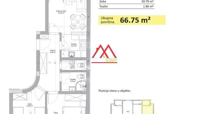 Trosoban stan | 4zida