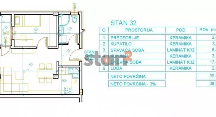 Jednoiposoban stan | 4zida