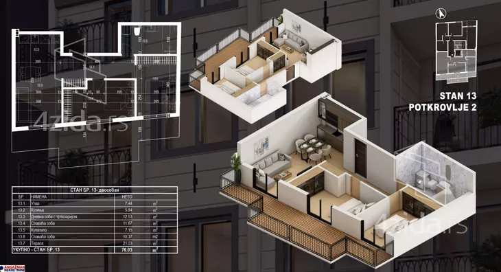 Trosoban stan | 4zida