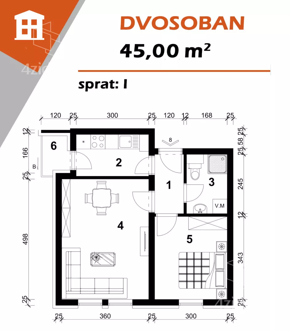 Dvosoban stan | 4zida