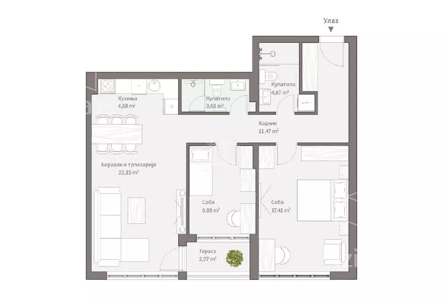 Trosoban stan | 4zida