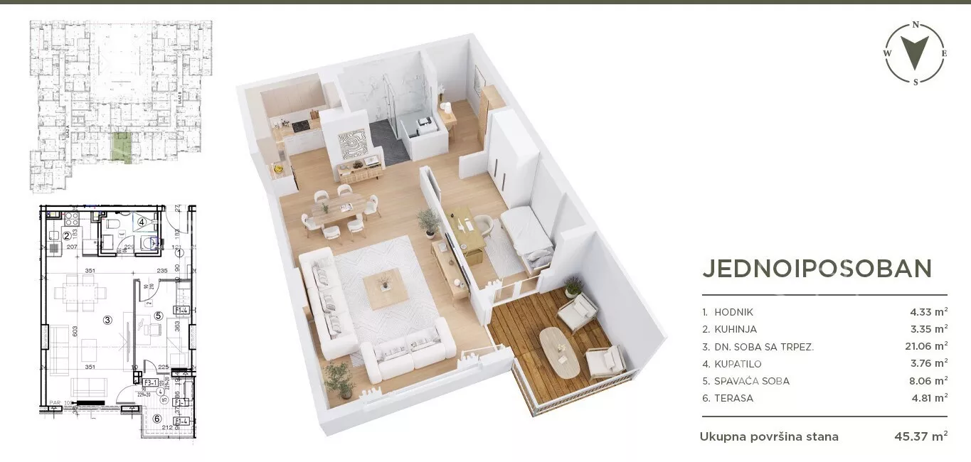 Jednoiposoban stan | 4zida