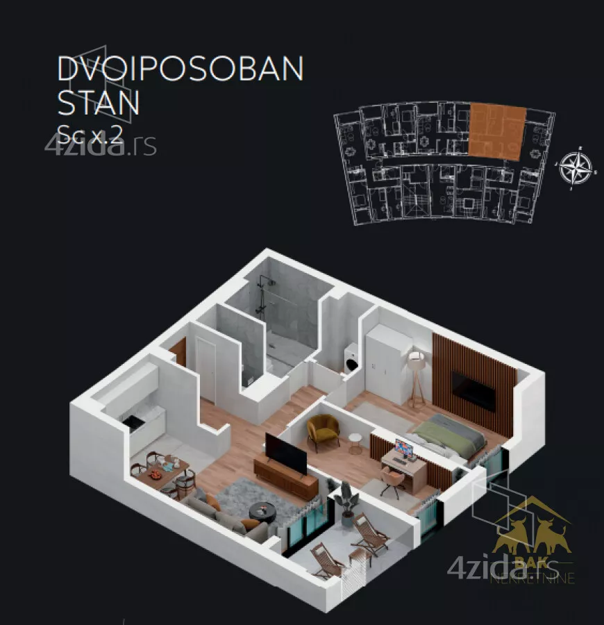 Dvoiposoban stan | 4zida