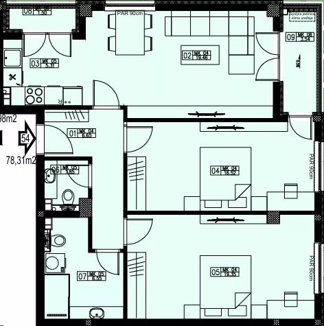 Trosoban stan | 4zida
