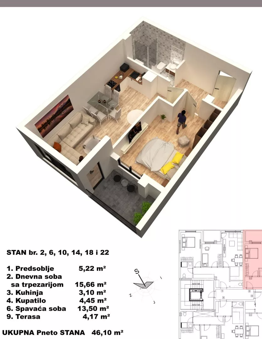 Jednoiposoban stan | 4zida