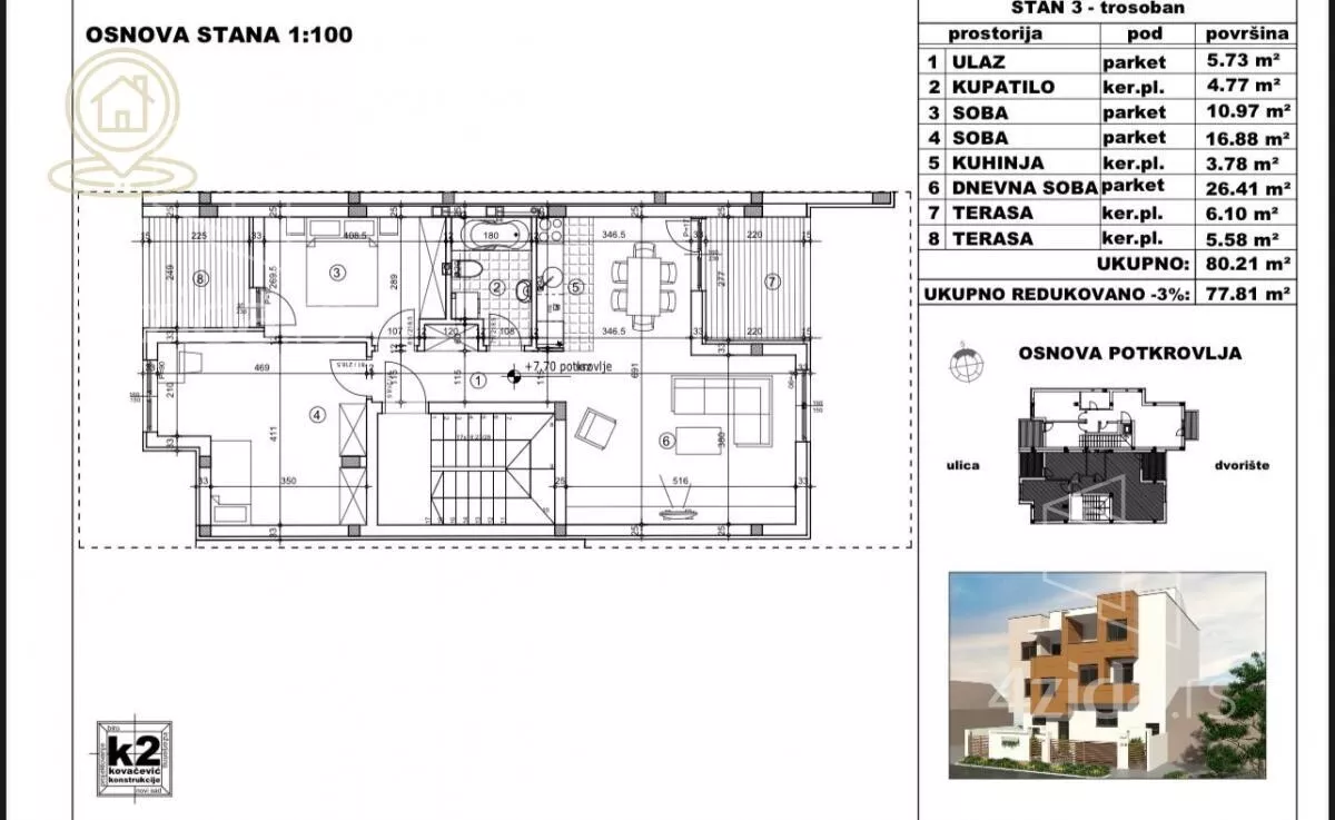 Trosoban stan | 4zida