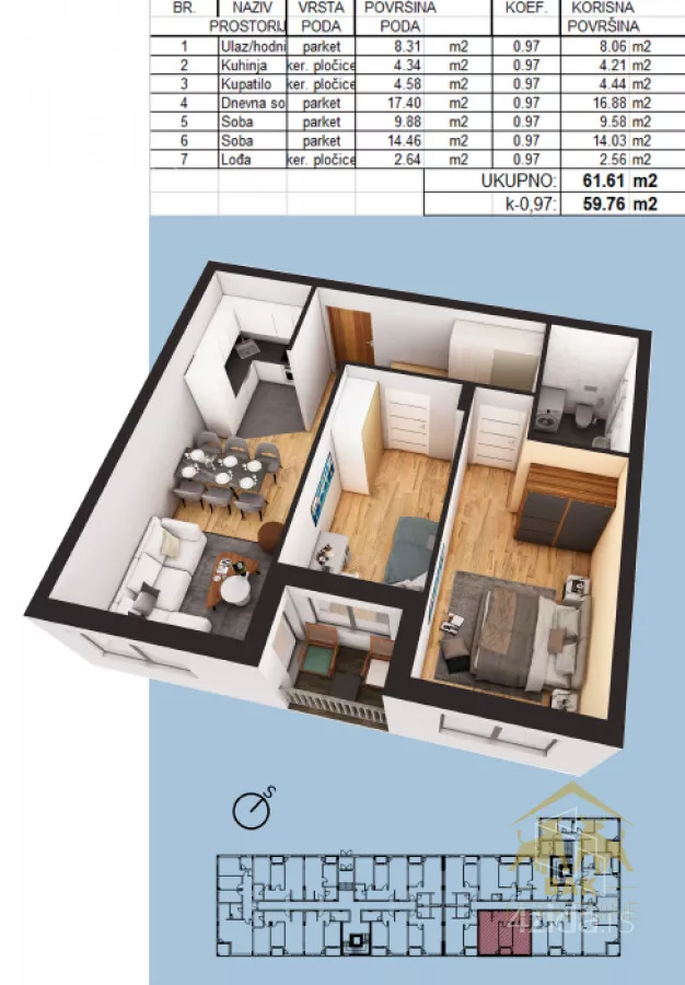 Trosoban stan | 4zida