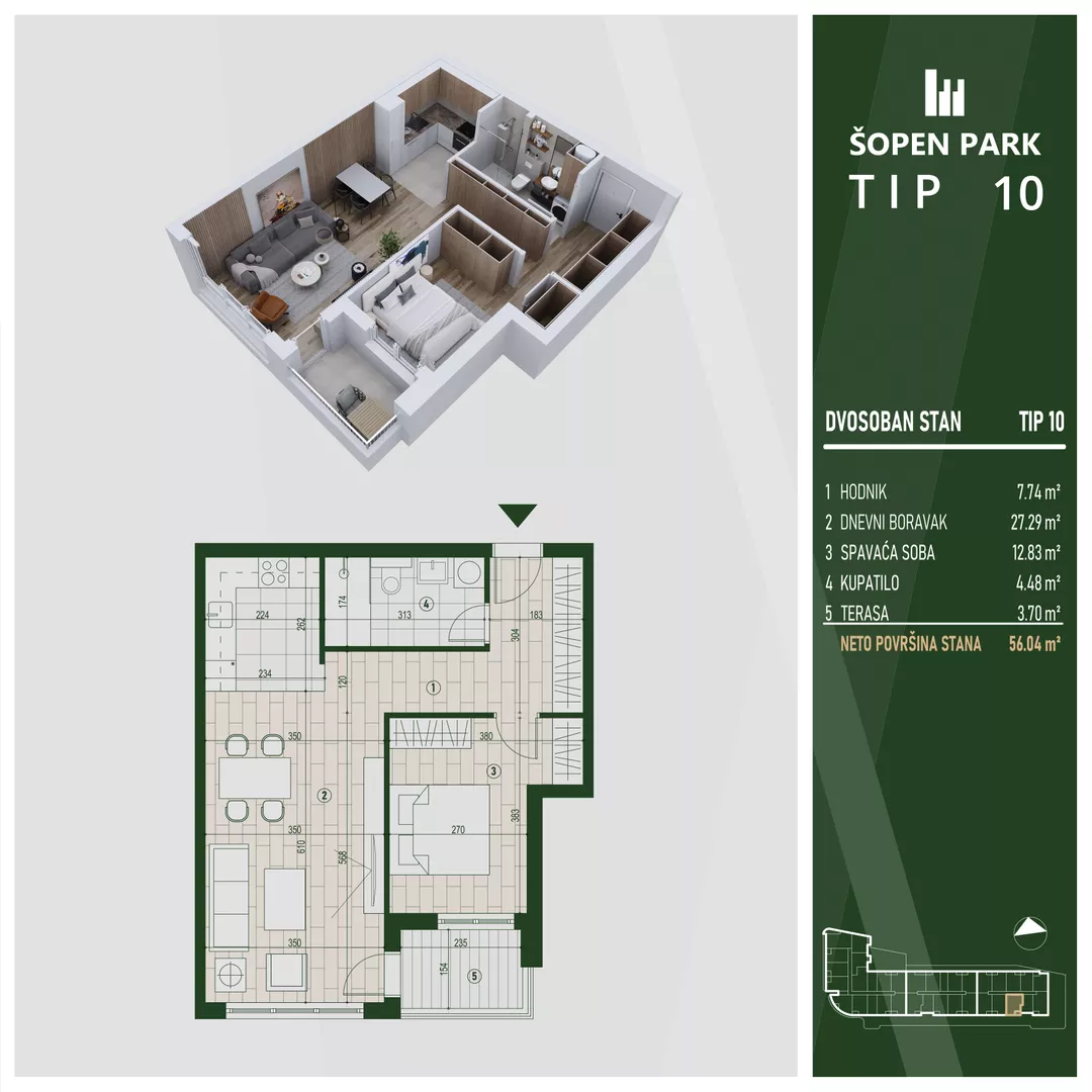 Dvosoban stan | 4zida