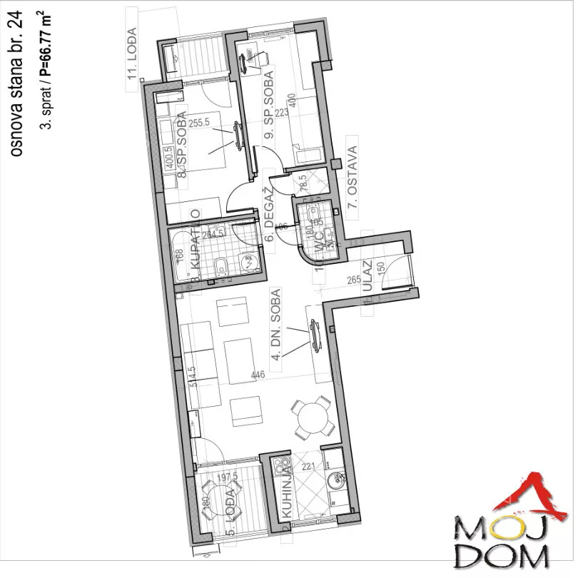 Trosoban stan | 4zida