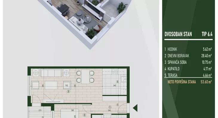 Dvosoban stan | 4zida