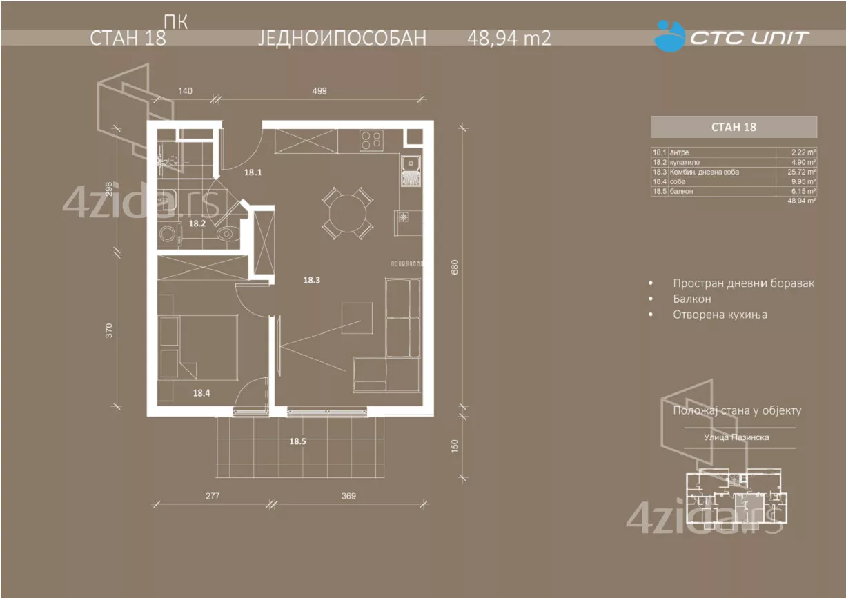Dvosoban stan | 4zida