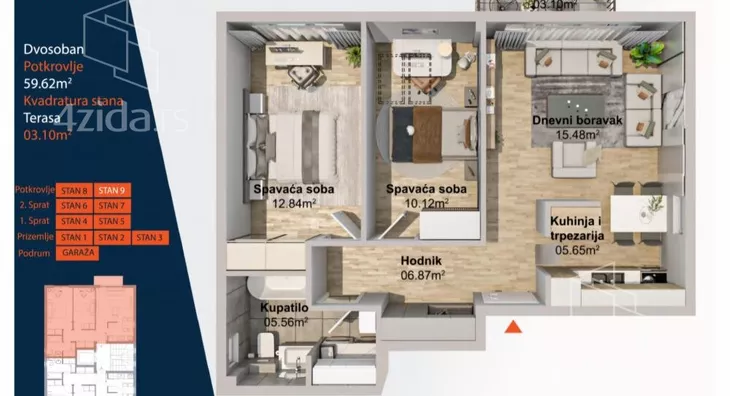 Trosoban stan | 4zida