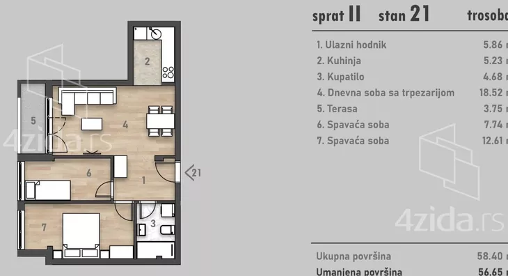 Trosoban stan | 4zida