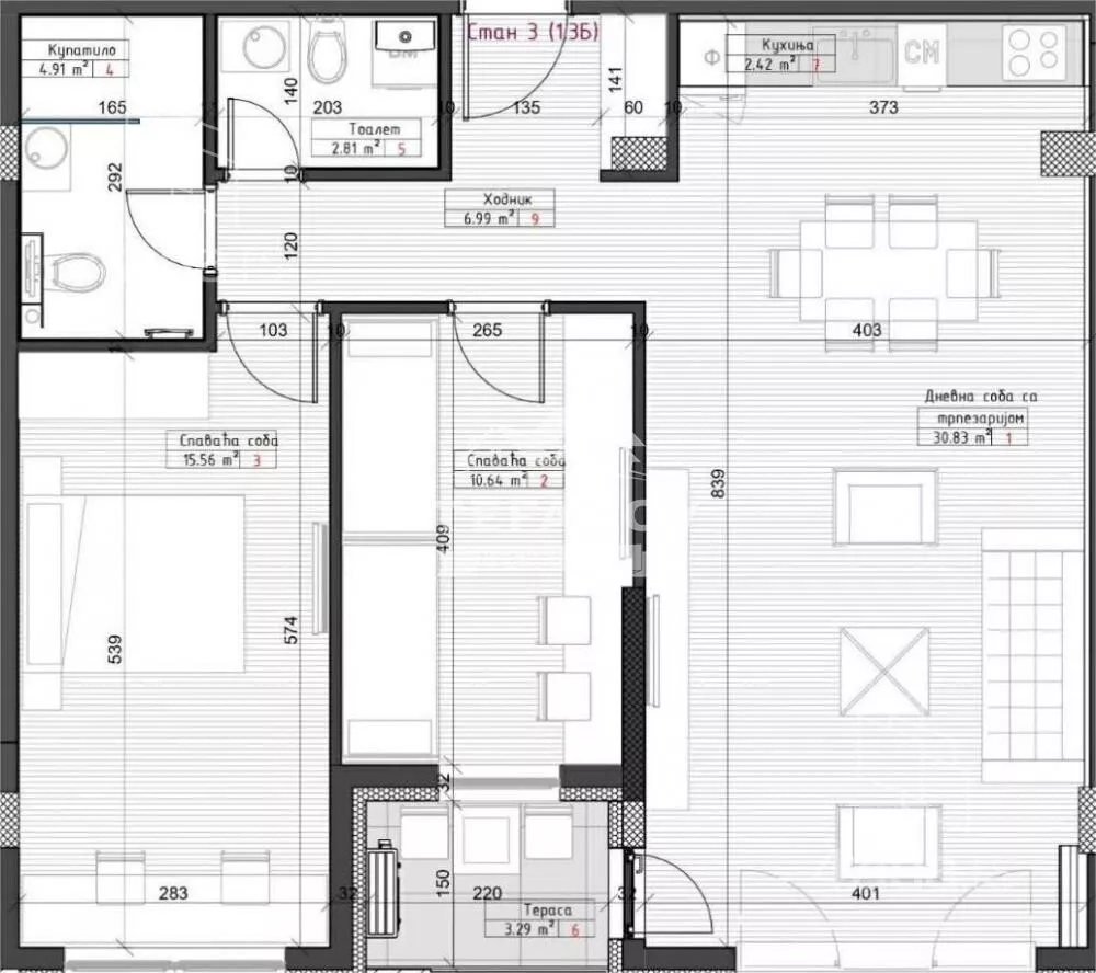 Trosoban stan | 4zida