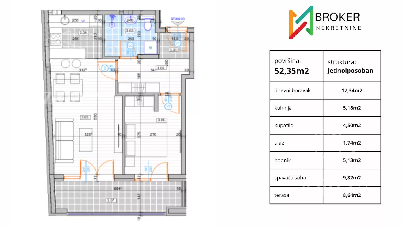 Jednoiposoban stan | 4zida