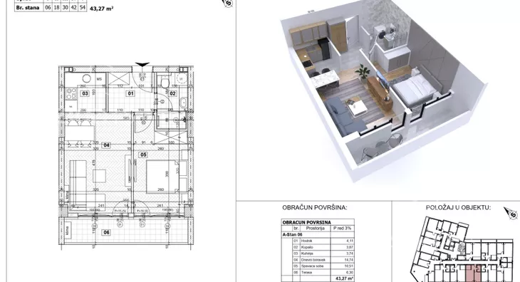 Jednoiposoban stan | 4zida