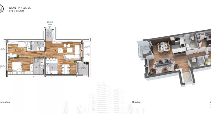 Trosoban stan | 4zida