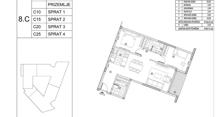 Trosoban stan | 4zida
