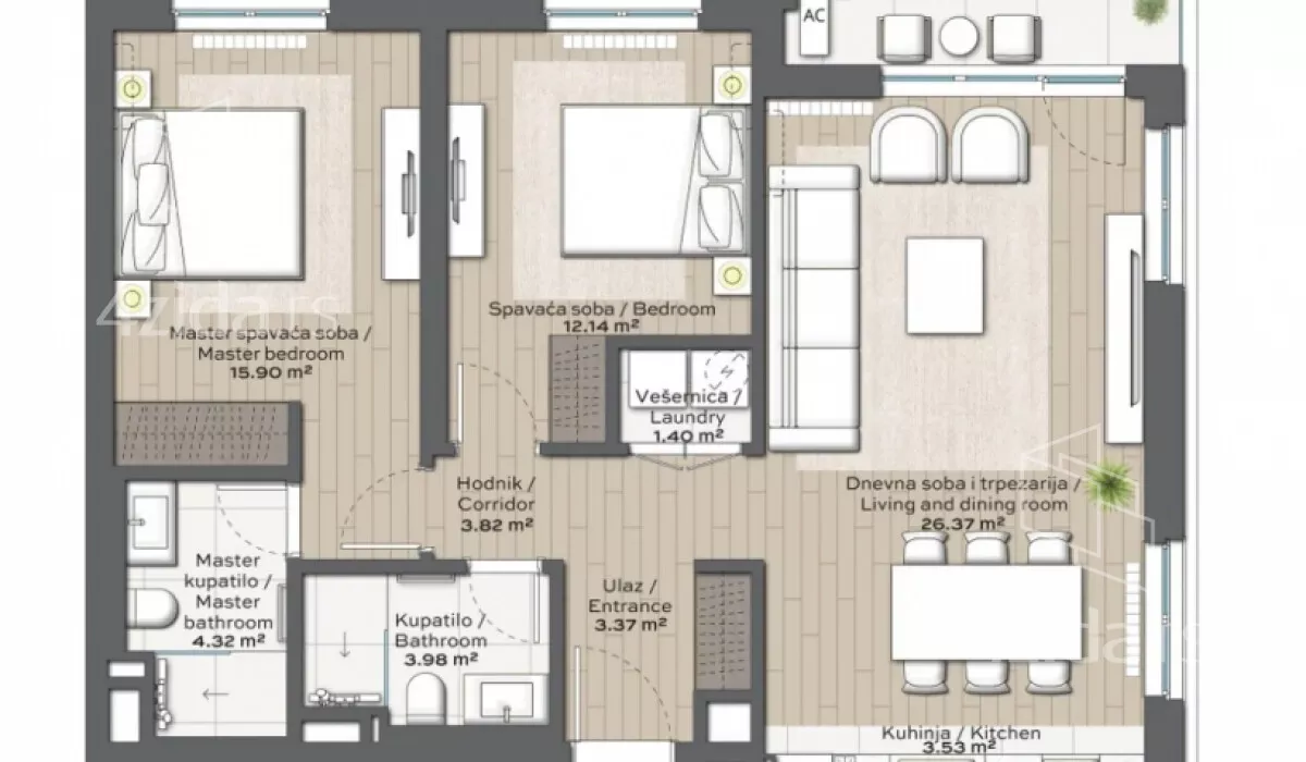 Trosoban stan | 4zida