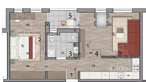 Jednoiposoban stan | 4zida