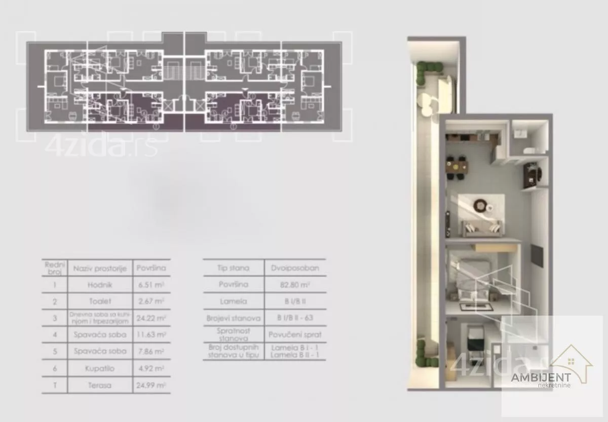 Trosoban stan | 4zida