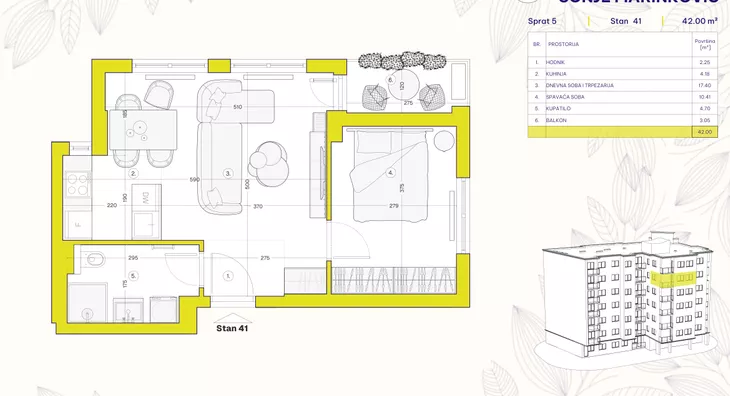 Jednoiposoban stan | 4zida