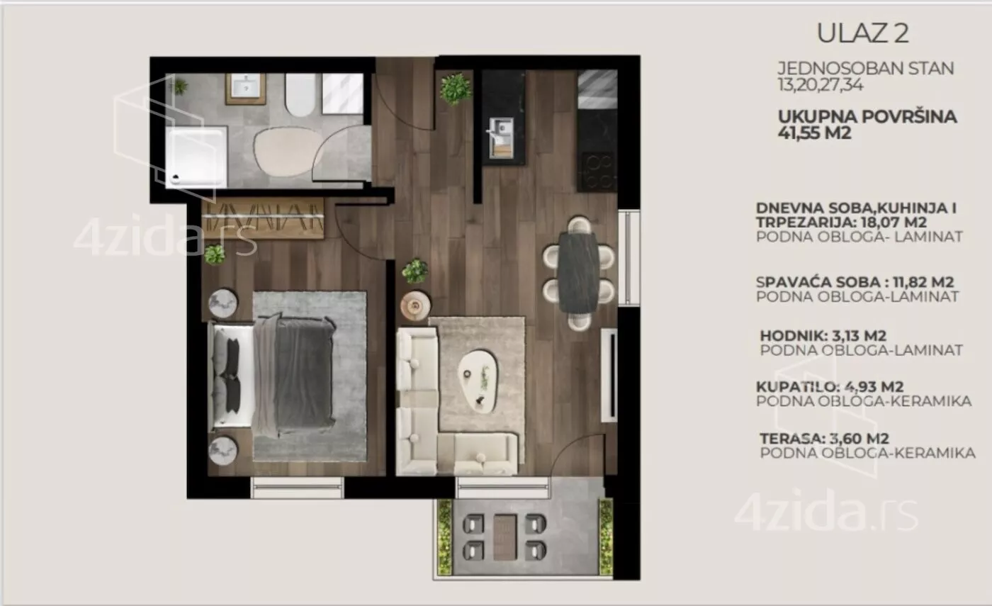 Jednoiposoban stan | 4zida