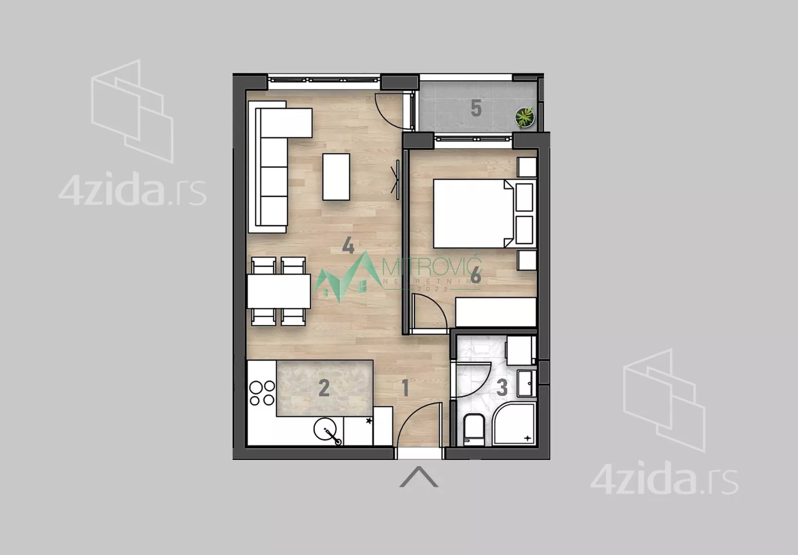 Jednoiposoban stan | 4zida