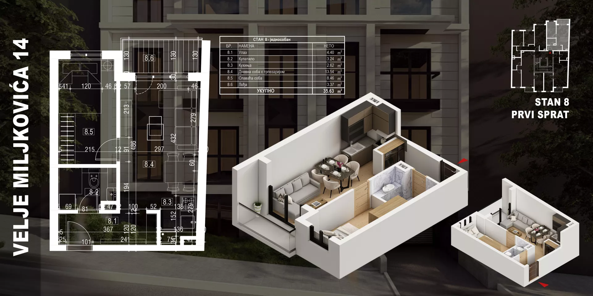 Jednosoban stan | 4zida