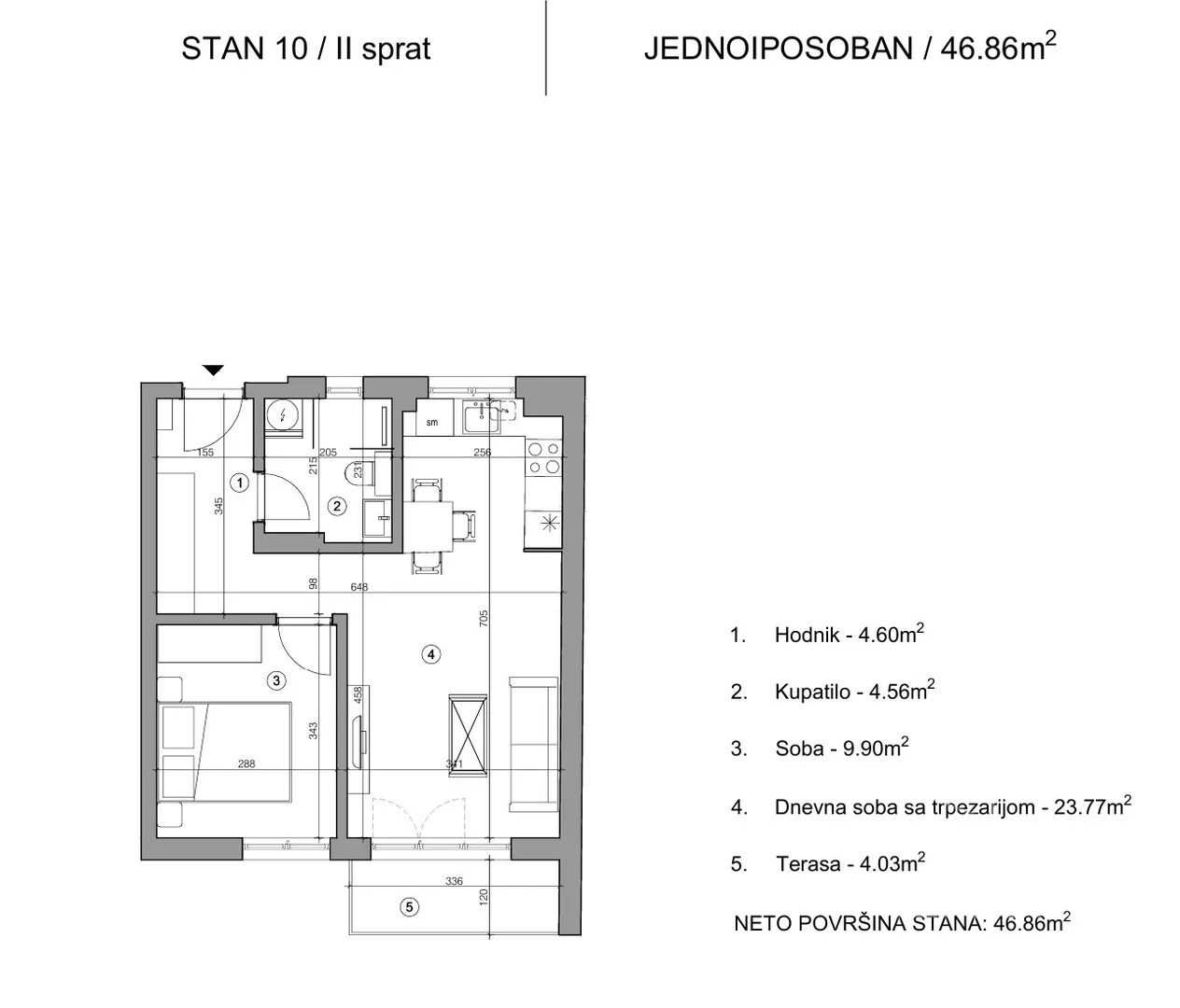 Jednoiposoban stan | 4zida
