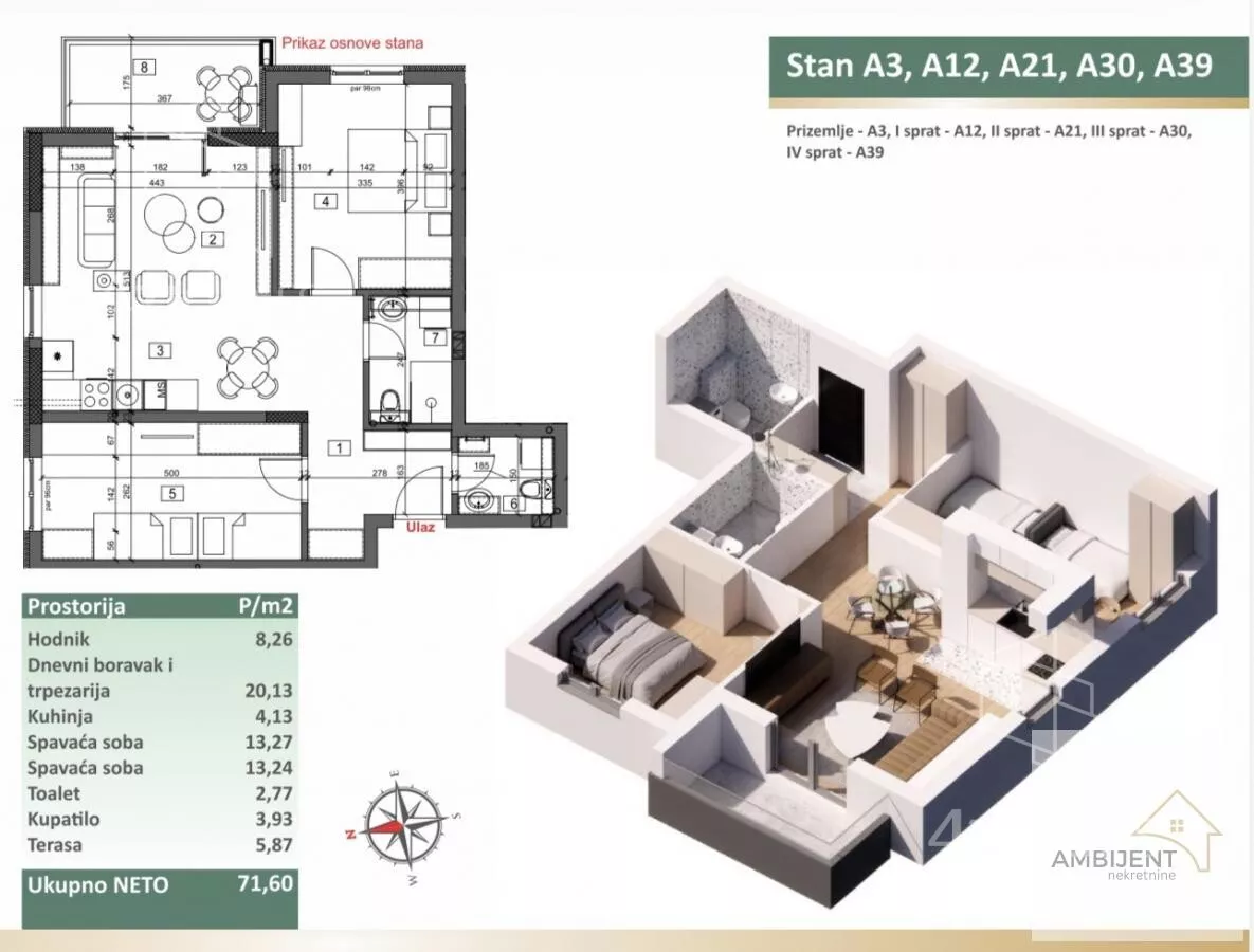 Trosoban stan | 4zida