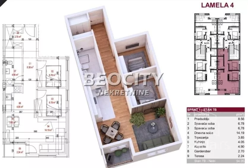 Trosoban stan | 4zida