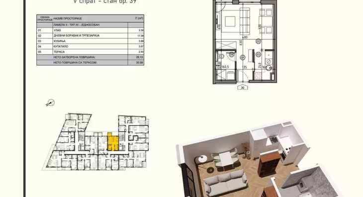 Jednosoban stan | 4zida