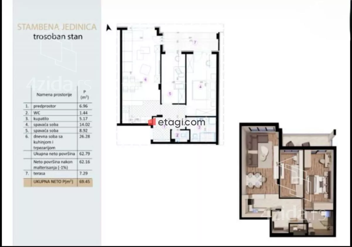 Trosoban stan | 4zida