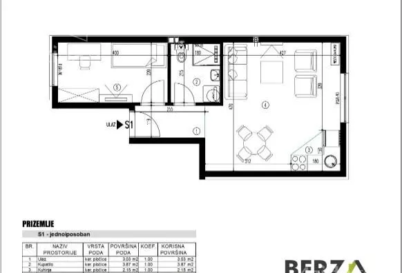 Jednoiposoban stan | 4zida