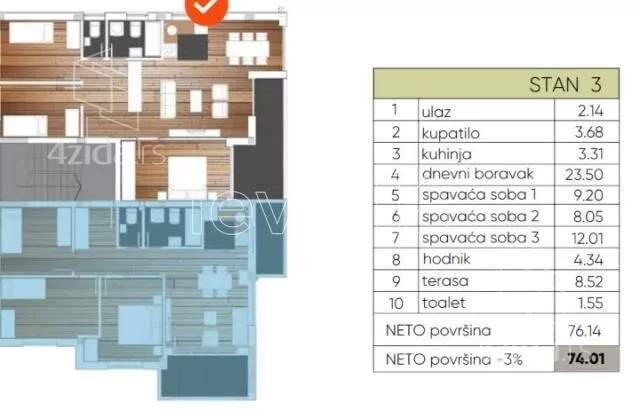Troiposoban stan | 4zida