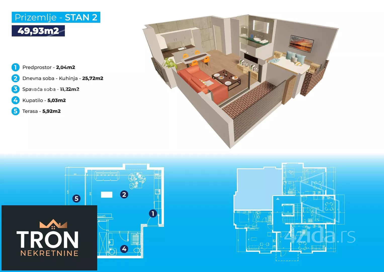 Jednosoban stan | 4zida